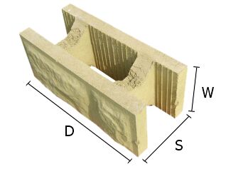 Pustak, bloczek betonowy do budowy murów 19x37 cm